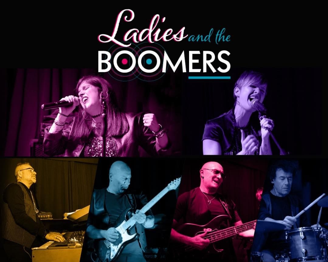 concerto gratuito di Ladies and the boomers a Torino, 18 luglio 2026 nel grande spazio estivo del ristorante di arrosticini Linopassamilvino.  Entrata libera e consumazione gradita