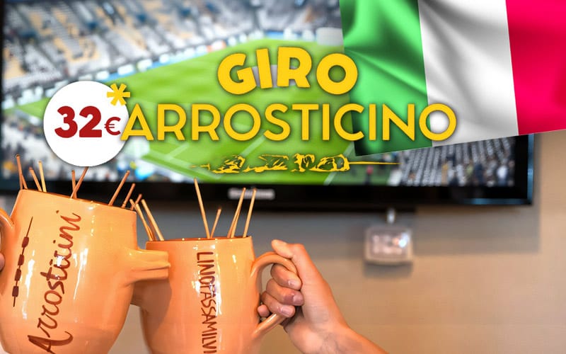 All you can eat di arrosticini abruzzesi alla brace a Torino, GiroArrosticino attivabile lunedì 28 settembre per la partita TURCHIA ITALIA di Nations League.